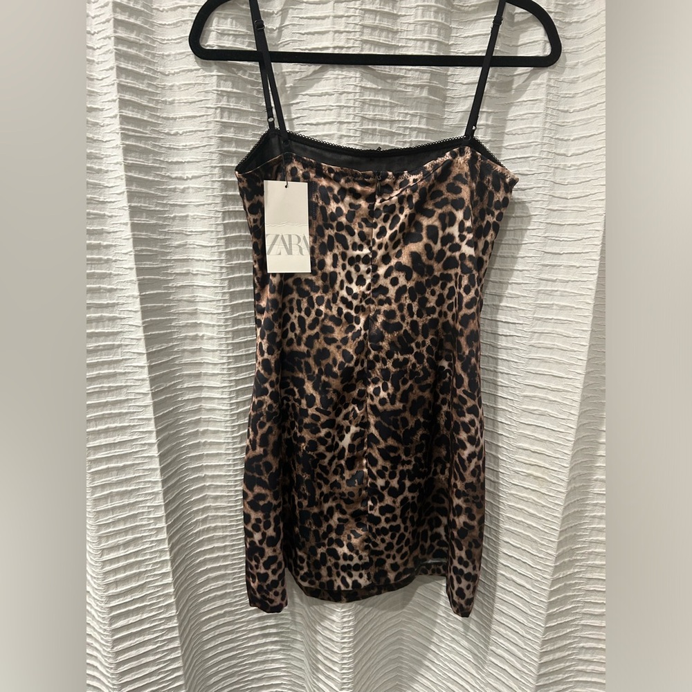 NWT Zara Leopard Mini Dress - Picture 2 of 7